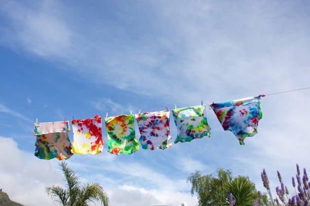 istock Tie Dye T-Shirts on Washing Line 1284816037