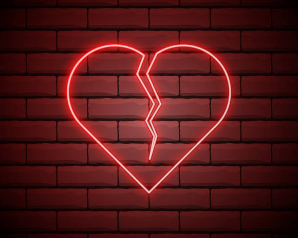 Broken Heart Neon Light Icon Heartbreak Glowing Sign Beak Up Vector  Isolated Illustration Stock Illustration - Download Image Now - iStock