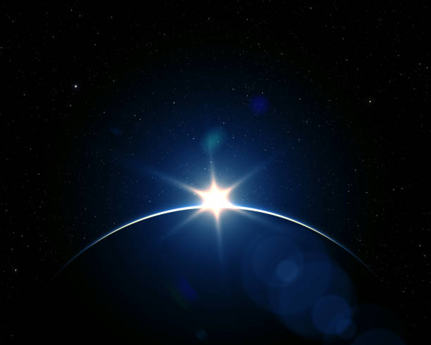 istock Planet Earth with sunrise in space. 1284818501
