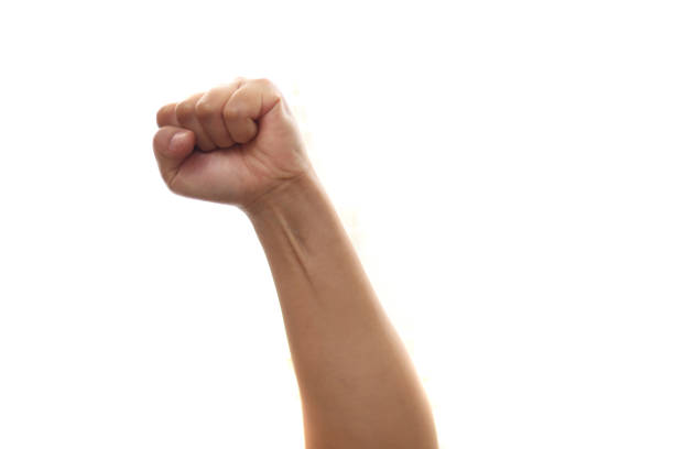 istock Punch, hand fists  knuckle isolated on white 1284825398