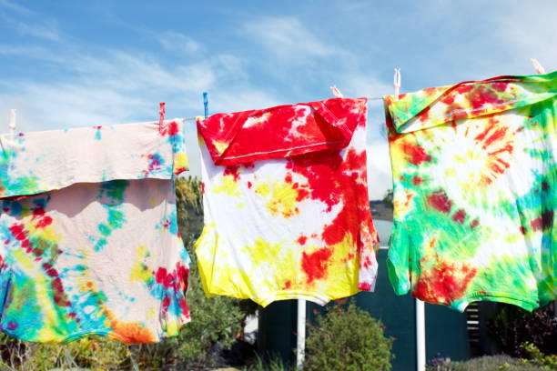 istock Tie Dye T-Shirts on Washing Line 1284826788