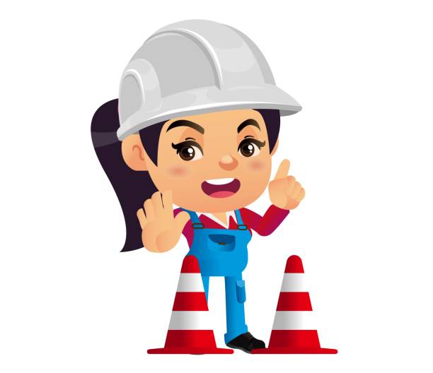 Set of worker with different poses Set of worker with different poses talk to the hand emoticon stock illustrations