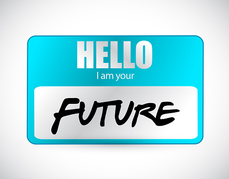 Hello im your future name tag illustration design over a white background