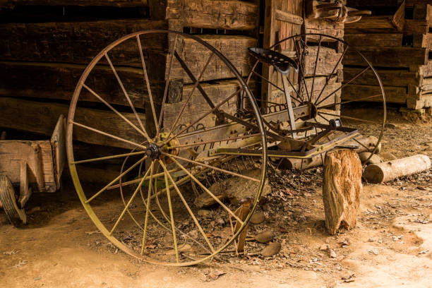 Old water hydrant and barn