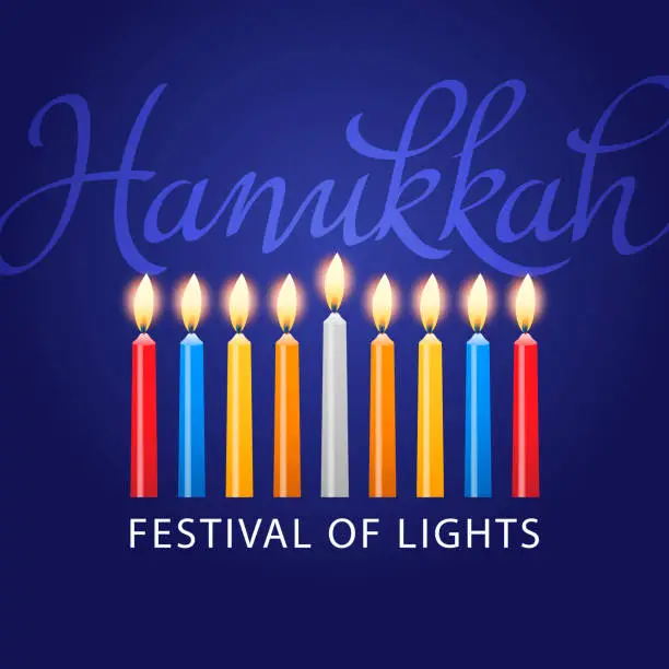 Vector illustration of Hanukkah Festival of Lights