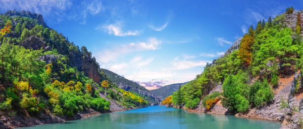 Hot day in Green Canyon with turquoise water. Manavgat, Antalya, Turkey