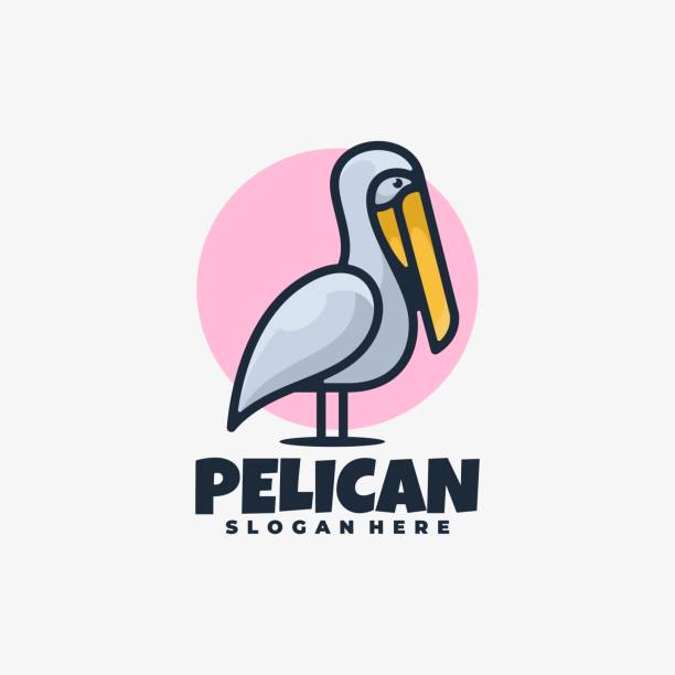 Vector Illustration Pelican Simple Mascot Style Vector Illustration Pelican Simple Mascot Style pelican stock illustrations