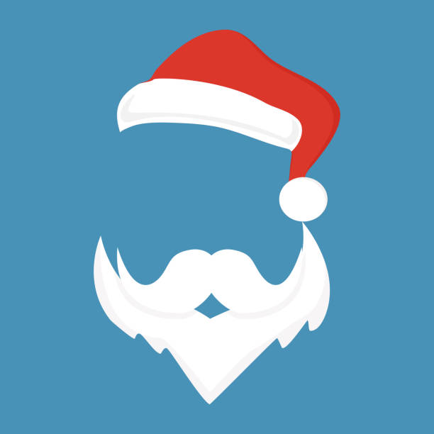 istock Santa Claus hat and beard. Christmas greeting cards. vector illustration eps 1284848535