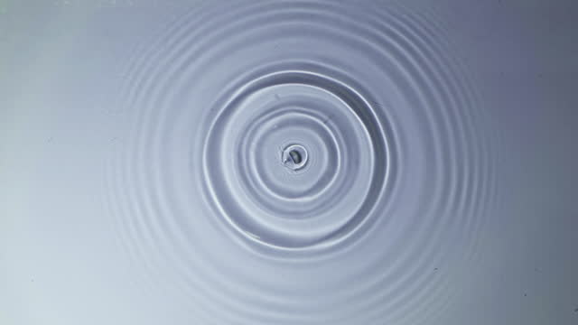 Water drop falling down in slow motion