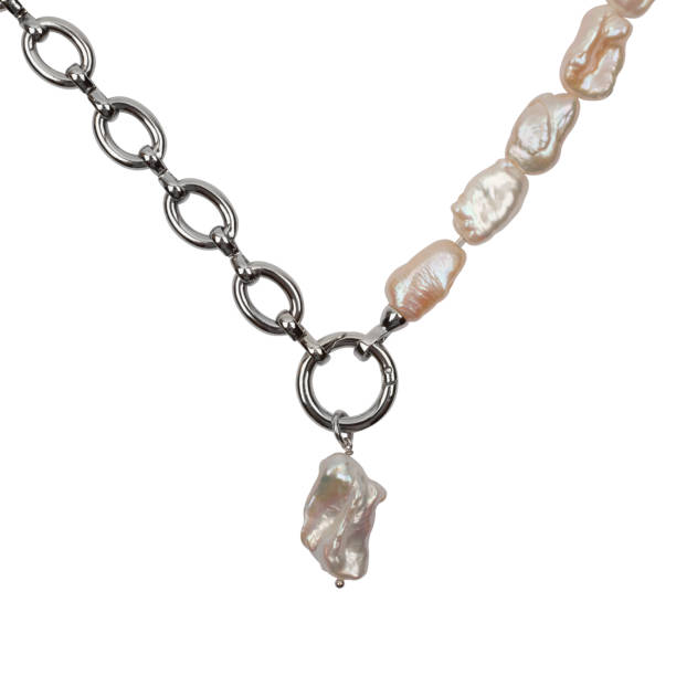 istock Luxury elegant baroque pearl necklace on white background 1284852933