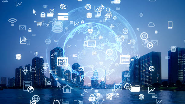 istock Smart city and communication network concept. 5G. IoT (Internet of Things). Telecommunication. 1284854493