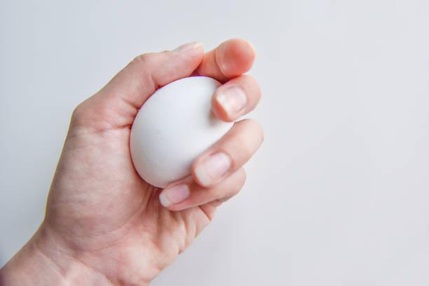 istock selective focus at the white chicken egg in the hand 1284859127