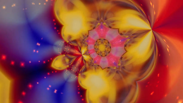 istock Abstract neon fractal futuristic background . 1284866701