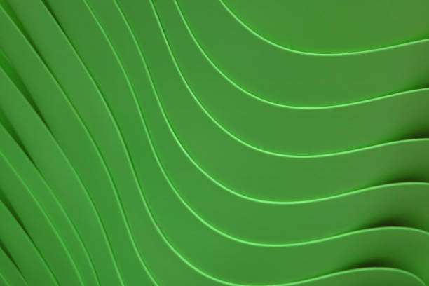 istock Gorgeous curving lines of the stack of forest green colored acrylic containers for abstract background 1284867110