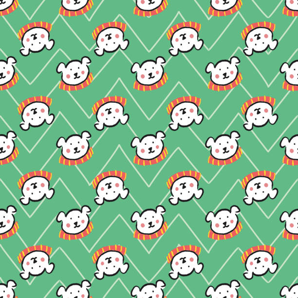 Polar Bear Scarf Christmas Seamless Pattern Polar Bear Scarf Christmas Seamless Pattern. Vector illustration. Perfect for Christmas, New Year, party, winter, fashion, decoration, gift wrapping, textile design, background, illustration, carpet and rug. black hat upside down stock illustrations