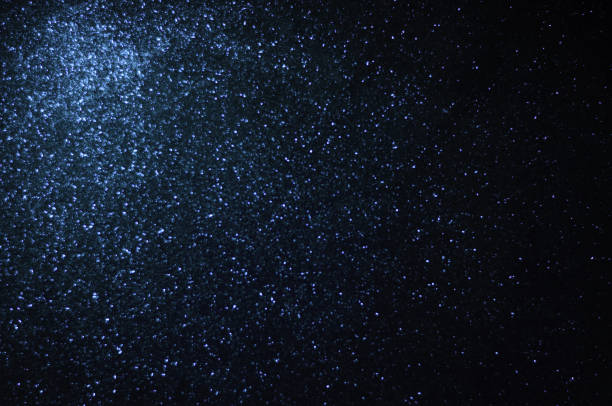 Stars in space, Defocused Blue Lights Over Dark Background, Christmas Lights