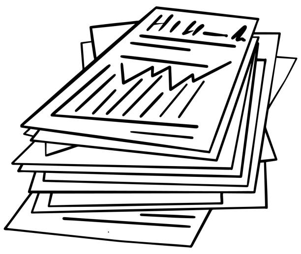 Paper Stack Stylized Stack Of Paper Silhouette Illustrations, Royalty-Free Vector Graphics ...