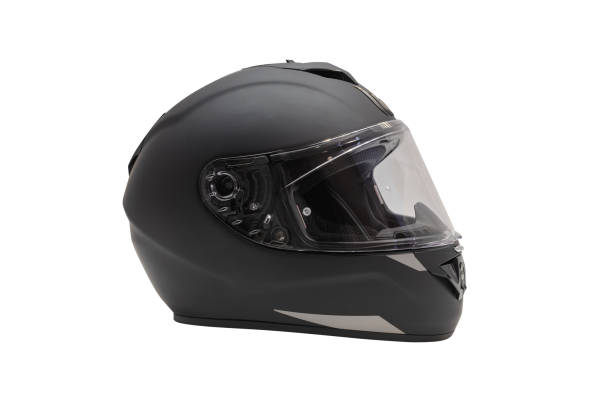 мотоцикл шлем изолированы на белом фоне - helmet helmet visor protection black стоковые фото и изображения