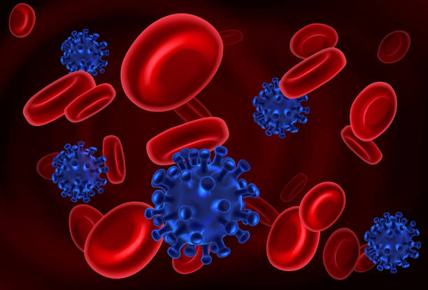ilustrações, clipart, desenhos animados e ícones de ilustração de moléculas de células sanguíneas do vírus - staphylococcus aureus resistente à meticilina