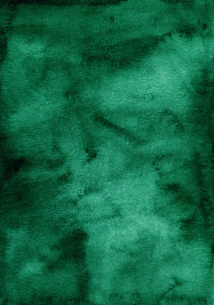 istock Watercolor dark green background texture. Aquarelle abstract old deep green backdrop. 1284873733