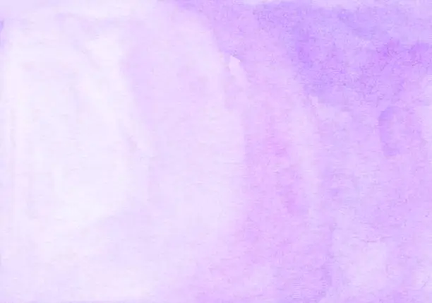 Watercolor light purple ombre background texture. Aquarelle abstract pastel lavender gradient backdrop.