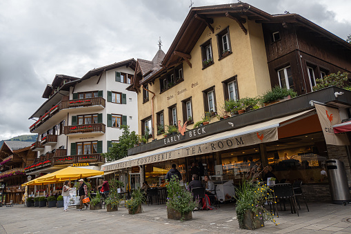 Gstaad, Switzerland - July 16, 2020: Early beck is a pastry shop, confectionery, bakery and tearoom in Gstaad