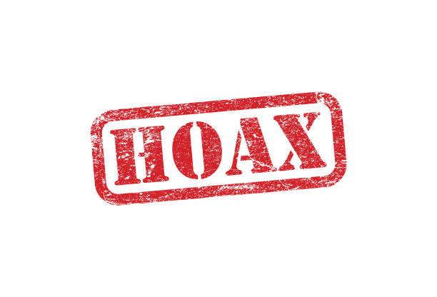 istock Hoax grunge style rubber stamp badge. Fake logo symbol sign. Vector illustration image. Isolated on white background. 1284883348