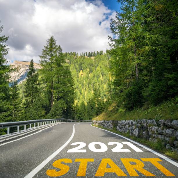 istock 2021 New Year road trip travel and future vision concept . 1284884028