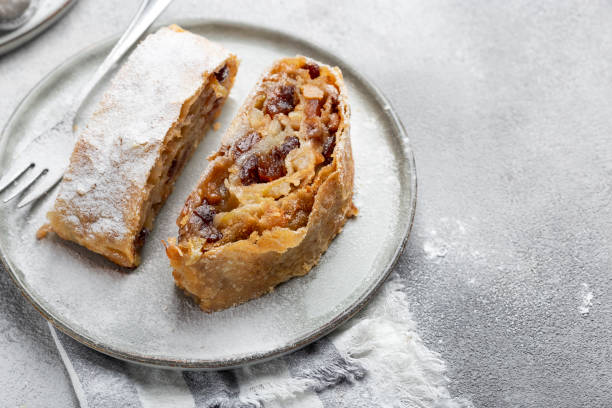 istock homemade apple strudel with walnut and sugar powder 1284886963
