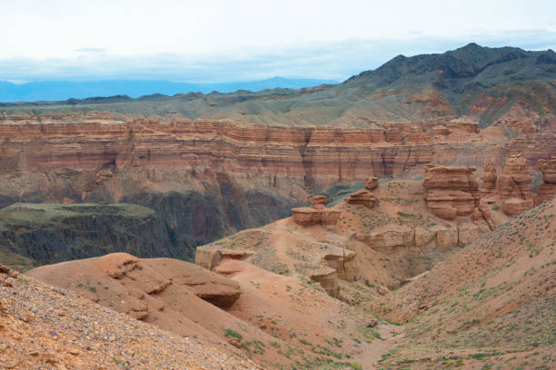 istock Charyn canyon in Kazakhstan an attraction for tourists 1284888435