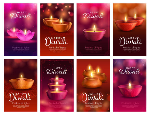 illustrazioni stock, clip art, cartoni animati e icone di tendenza di diwali, lampada deepavali diya, festival della luce indiana - diyo