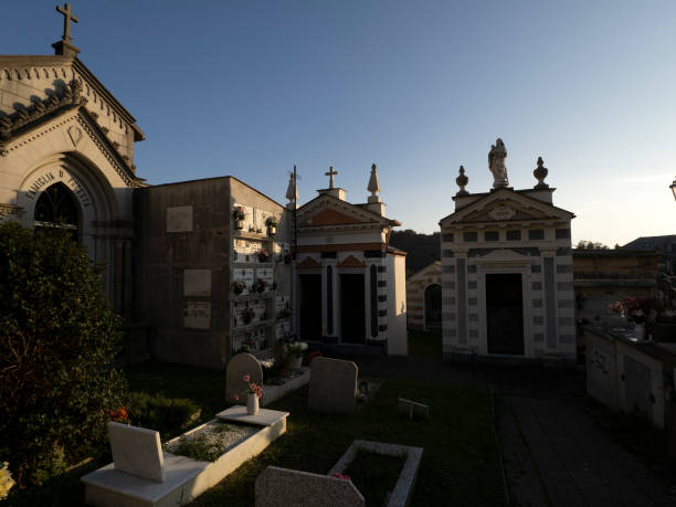Fieschi church basilica in Lavagna cemetery Fieschi church basilica cemetery in Lavagna Italy lavagna stock pictures, royalty-free photos & images