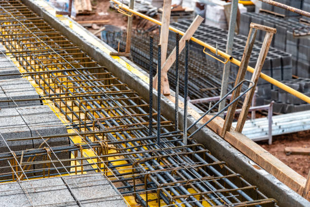 istock Detail of reinforced concrete slab under construction 1284889724