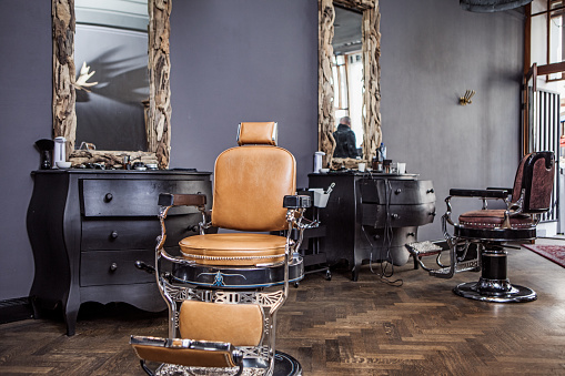 A luxury european barber shop chair