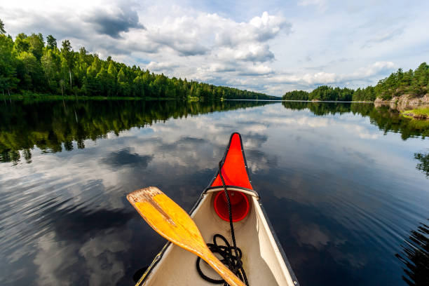 istock Canoeing on a calm lake in rural Sweden. 1284894605