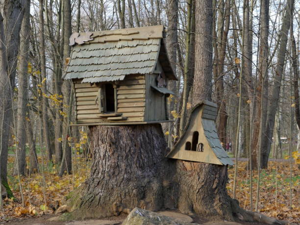 istock wooden house feeding trough for birds and squirrels 1284905231