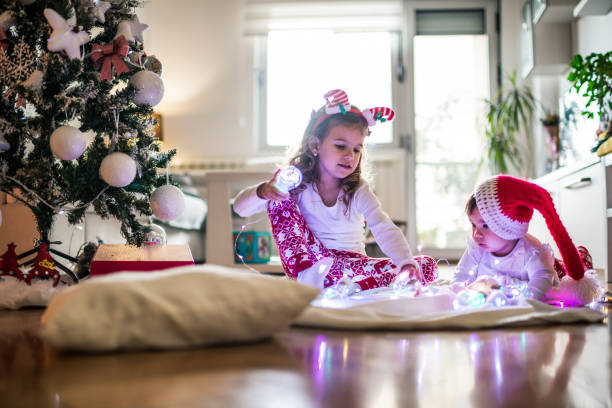 istock Happy children on Christmas Eve 1284908058