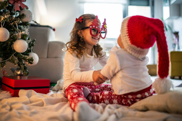 istock Happy children on Christmas Eve 1284908203