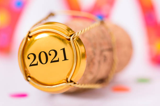 istock Champagne cork with year date 2021 1284914530