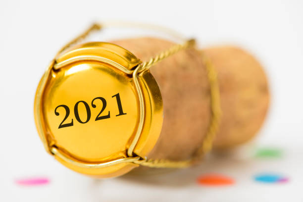 istock Champagne cork with year date 2021 1284916495