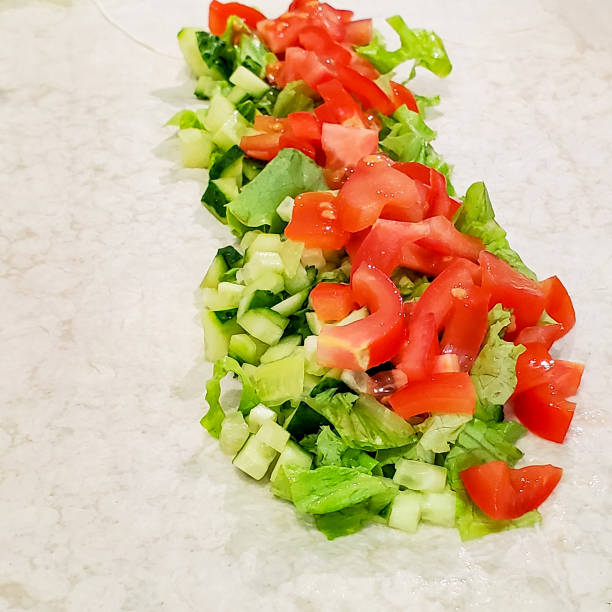istock Preparing step-by-step Shawarma at home. Shawarma at home from chicken kebab close-up 1284916523
