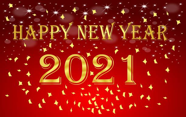 Happy New Year 2021 card – illustration stock photo
