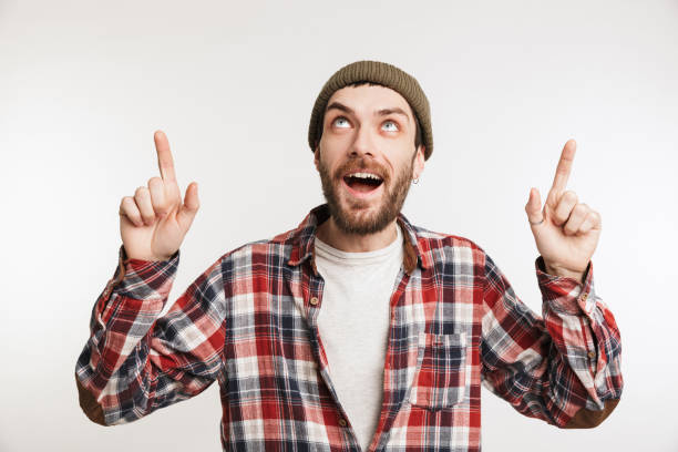 istock Portrait of an excited bearded man 1284918054