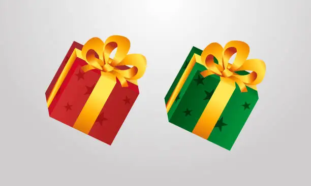 Vector illustration of colorful wrapped gift boxes illustration