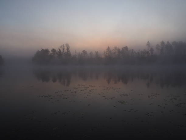 istock Misty sunrise over lake in Sweden 1284924739