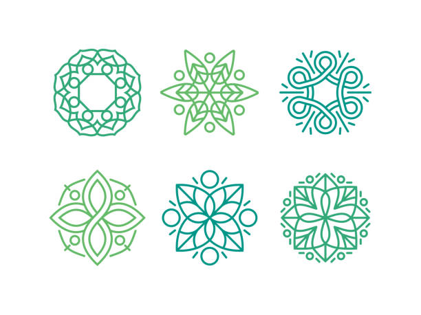 design element emblem flourish symbole - celtic pattern stock-grafiken, -clipart, -cartoons und -symbole