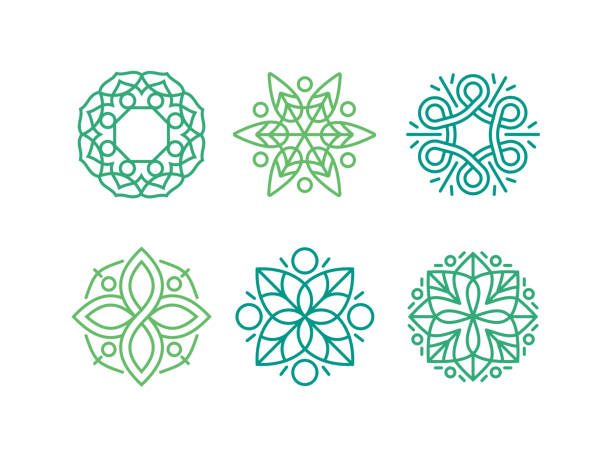 ilustrações de stock, clip art, desenhos animados e ícones de design element emblem flourish symbols - celtic design