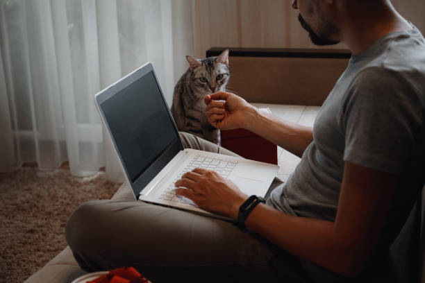 istock A hipster man with a red cup sitting at home at Christmas time. 1284937868