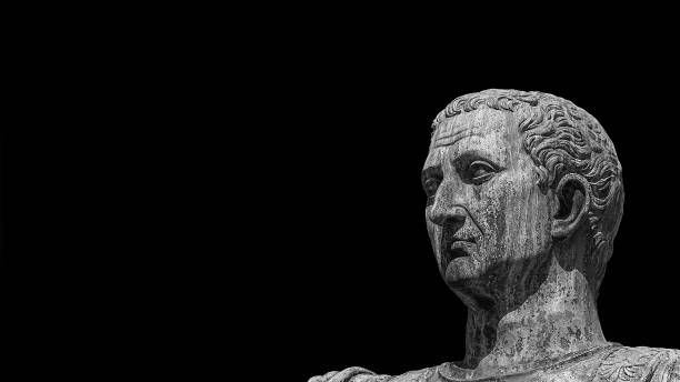 istock Nerva Emperor of Rome (Black and White with copy space) 1284939393