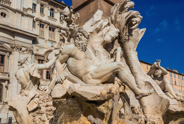 istock Fountain of Four Rivers in Navona Square 1284940353
